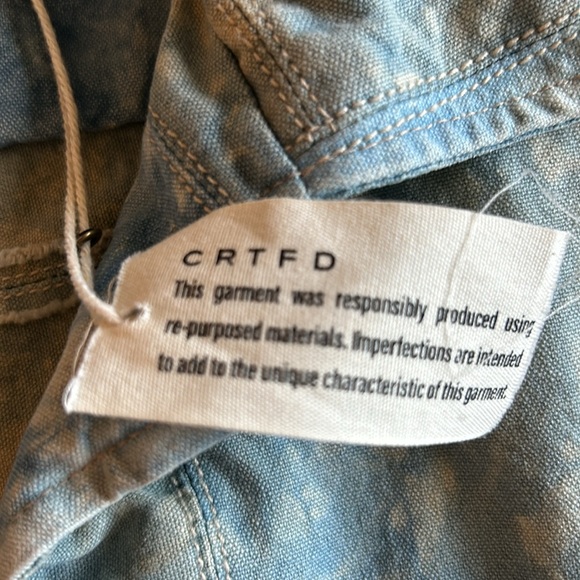 NWT Crtfd Organics Acid Washed Button Up Patch Shirt Sleeved Shirt - Picture 4 of 7